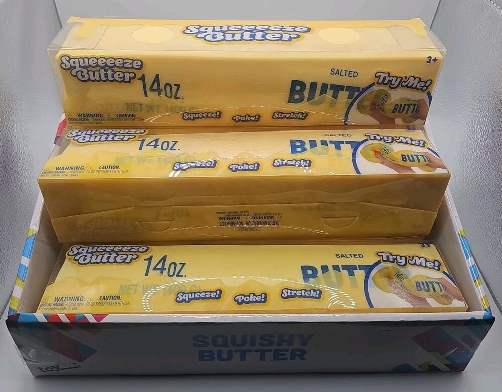 Butter Squishy 14oz Lot Of (6) New In Box Toymendous Squeeze Butter
